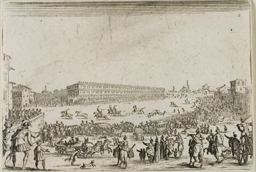 A lóverseny a Pitti-palotában, Firenzében, a Capricesből