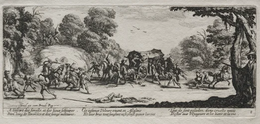 A háború nyomorúsága: országúti rablás, 1633.