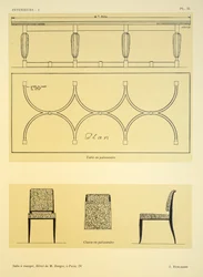 Ebédlő IV, Hotel de M. Berger, Párizs, Leon Moussinac „Interieurs” illusztrációja, pub. Albert Levy, 1924-26