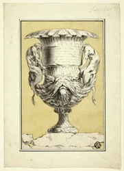 Emlékműváza antropomorf figurákkal