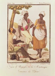 Fekete férfi és nő Martinique-ról Táncoló 