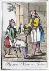 Parasztasszony Hanacból, Csehországból (Csehszlovákia) - Grasset St Sauveur, Párizs „” Utazások enciklopédiájában”