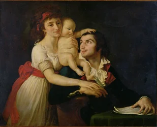 Camille Desmoulins (1760-94), felesége Lucile (1771-94) és fiuk Horace-Camille (1792-1825) 1792 körül (olaj, vászon)