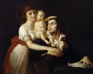 Camille Desmoulins feleségével, Lucile-lal és gyermekével