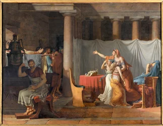 A Lictorok jelentik Lucius Junius Brutusnak (Kr. e. 6. század) fiai, Lictorok holttestét, és Brutusnak fiainak testét hordozzák