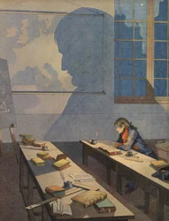 A fiatal Bonaparte Napóleon tanul