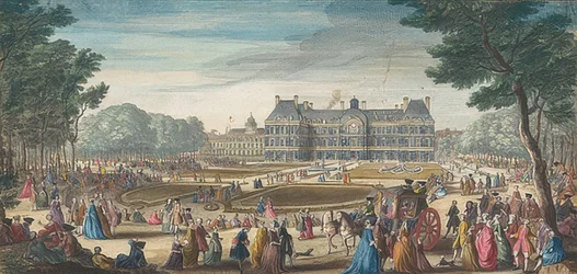 A párizsi Palais du Luxembourg a kertből nézve. 1729