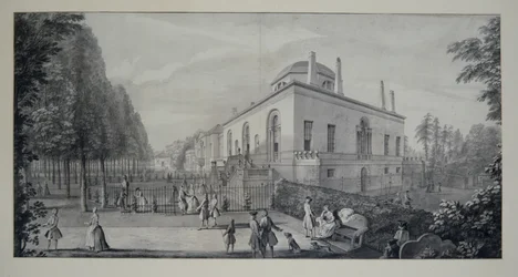 Lord Burlington neopalladián villája Chiswickben és a Jacobean House-ban (toll és tinta mosással papíron)