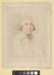 Joseph Péru portréja (vörös, fekete és fehér kréta krémszínű papíron)