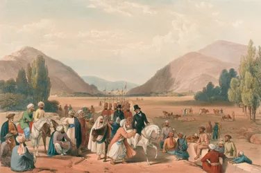 Bejárat Caubulba Killa-Kazee [sic] felől, 1840 körül (litográfia, színezett)