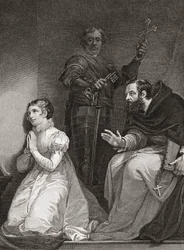 John Feckenham meglátogatja Lady Jane Grayt a londoni Towerben (nyomtatás)