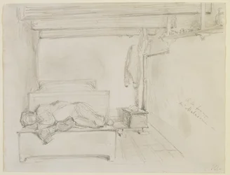 Maladrie farmján, 1858 (ceruza törtfehér szőtt papíron
