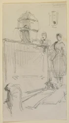 Alakzatok egy szökőkút mellett, 1858.