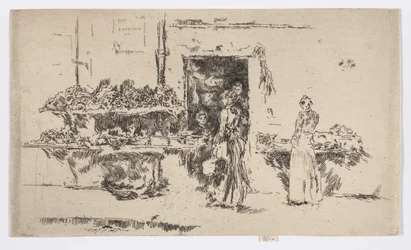 Zöldséges boltja, Párizs, 1892-93 körül (metszet; tus, papír)