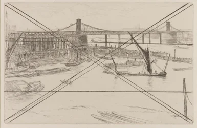 Old Hungerford Bridge, 1861.
