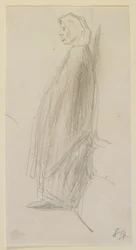 Álló öregasszony profilvázlata, 1858.