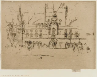 A piac, Brugge, 1887.