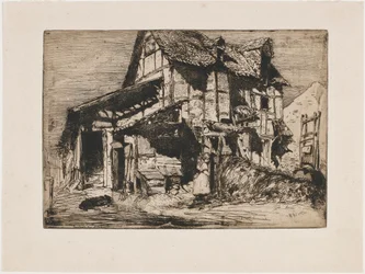 A nem biztonságos bérház. A tizenkét rézkarc egyike a természetből A francia díszlet, 1858.