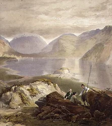 Wast Water, részlet a halászokról, az angol tóvidékről, 1853 (97210 részlet)
