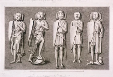 Öt lovagkép a londoni Temple Church-ből, 1786.