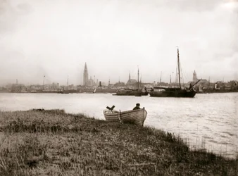 Evezős csónak egy csatorna mellett, Rotterdam, 1898.