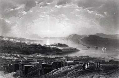 Golden Gate, a Telegraph Hillről, a "Picturesque America"-ból, William Cullen Bryant, metszett: Edward Paxman Brandard (1819-98) 1873 körül