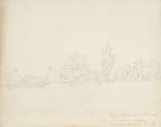 Mr. Mains House a Derwent Lake-en, Susquehanna Co. Pa., 1843 (grafit krémszínű szőtt papíron)