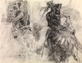 Don Quijote (kréta és fekete kréta papíron)