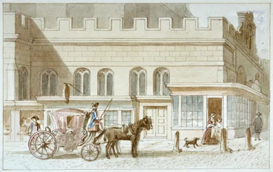 St Dunstan-in-the-West üzletek, Fleet Street, London City, 1820