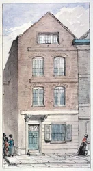 Kilátás a Blackhorse Alley 7. számra, Fleet Street, London City, 1850