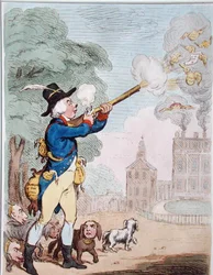 Egy jó lövés, avagy Billy-Ranger, a vadőr egy remek sportországban, Hannah Humphrey adta ki 1792-ben (kézzel színezett rézkarc)