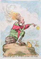 Egy boszorkány a hegy szélén, vagy Fuzelli, Hannah Humphrey adta ki 1791-ben (kézzel színezett rézkarc)