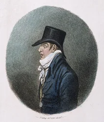Portré, Hannah Humphrey 1799-ben (kézzel színezett rézkarc)
