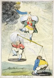 Jack a Both Sides, William Humphrey 1783-ban (kézzel színezett rézkarc)