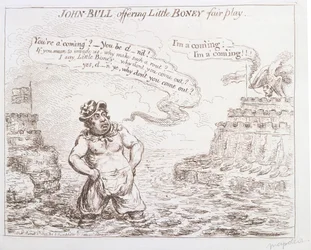 John Bull Little Boney fair play-t kínál, Hannah Humphrey adta ki 1803-ban