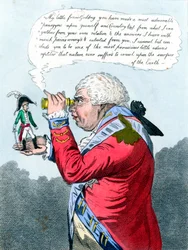 Napóleon és III. György király Gulliverként és Brobdingnag királyaként, 1803. július