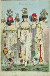 Párizsi hölgyek téli ruhákban 1800-ra