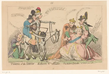 Pitt, mint Don Quijote megijeszti Nagy Katalint, 1791 A cickány megszelídítése:- Katharine és Petruchio: - a modern Quijote, vagy amit akarsz (cím a tárgyon)