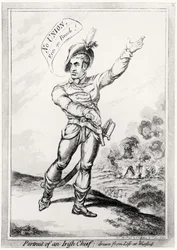 Egy ír főnök portréja, a wexfordi kocsma életéből. Írta: H. Humphrey, 1798. július 10. (a színért lásd a 123751-et)