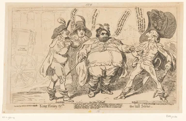 Spotprent, Charles Fox, 1788 Henrik király IV. Az utolsó jelenet (cím a tárgyon)