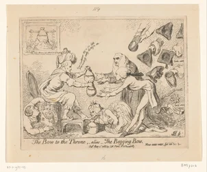 Spotprent, Warren Hastings, 1788 A trón előtti meghajlás, -alias- A kolduló íj