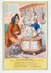 "Az angol mészáros, aki John Bullnak kenyérpótlót szolgáltat", 1795