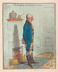 Egy rumfordi tűzhely kényelme, pub 1800 (kézzel színezett gravírozás)