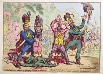 The High German Method of destroying Vermin at Rat-Stadt, kiadta Hannah Humphrey 1799-ben (metszet és metszet akvarellel).