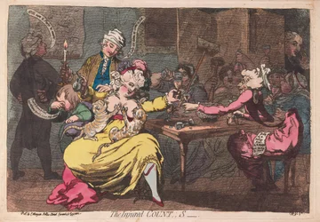 A sérült gróf,,,S, kocsma. 1786 (kézzel színezett metszet)