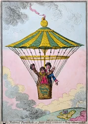 A nemzeti ejtőernyő, avagy John Bull útja a bőséghez és az emancipációhoz, kiadta Hannah Humphrey 1802-ben