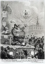 A Theatrical Bubble... Kiadó: Hannah Humphrey (fl.1778-1822) 1805 (rézkarc és aquatint)