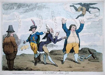 The Times, Anno 1783, kiadó: William Humphrey (kézzel színezett rézkarc)