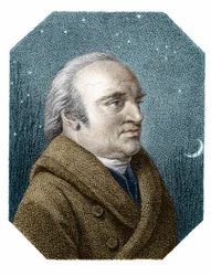 William Herschel (1738 - 1822) portréja csillagos égbolton - James Godby rézmetszetéből