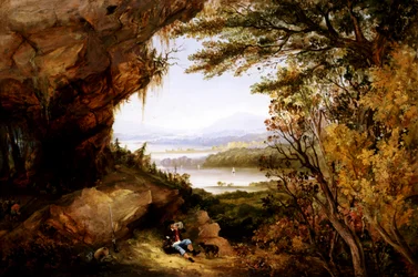 Jelenet a Hudson Rip Van Winkle-n, 1845.
